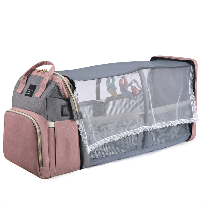 Nappy Bag - with Built-in Travel Cot the 2-in-1 Solution