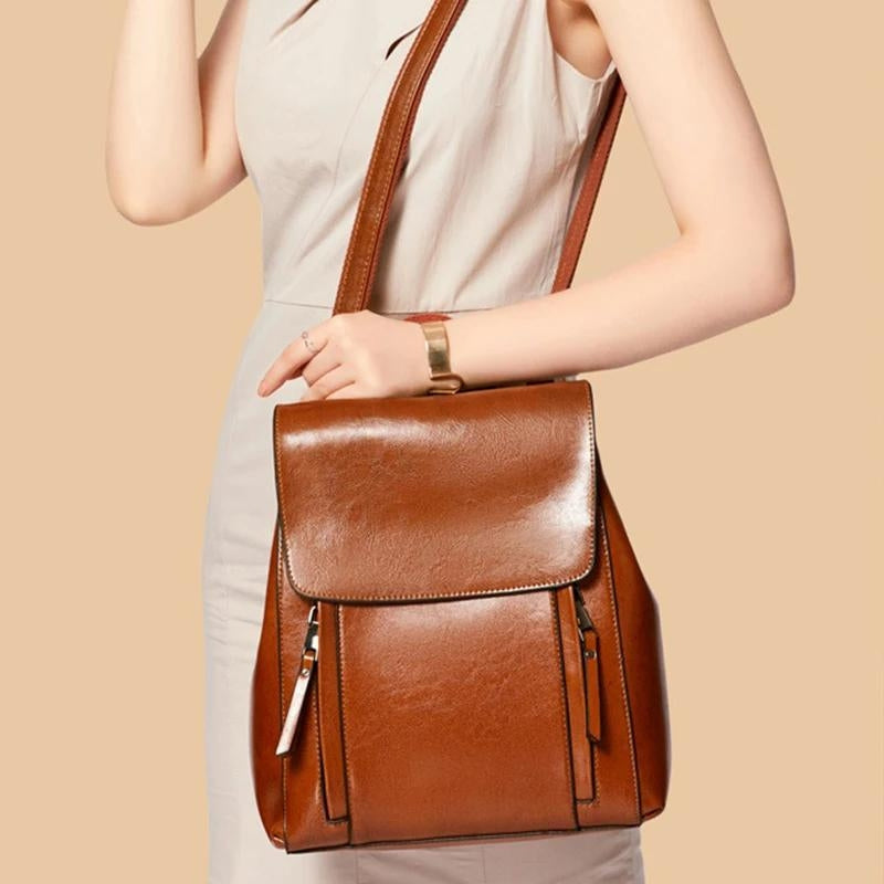 Leather Backpack - Timeless Elegance & Everyday Practicality for Women