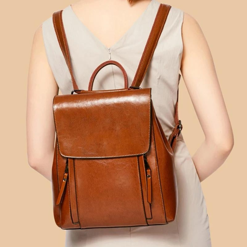 Leather Backpack - Timeless Elegance & Everyday Practicality for Women