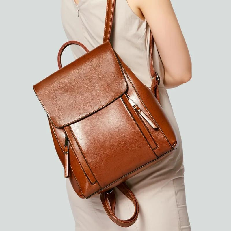 Leather Backpack - Timeless Elegance & Everyday Practicality for Women