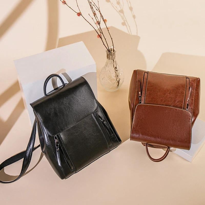 Leather Backpack - Timeless Elegance & Everyday Practicality for Women