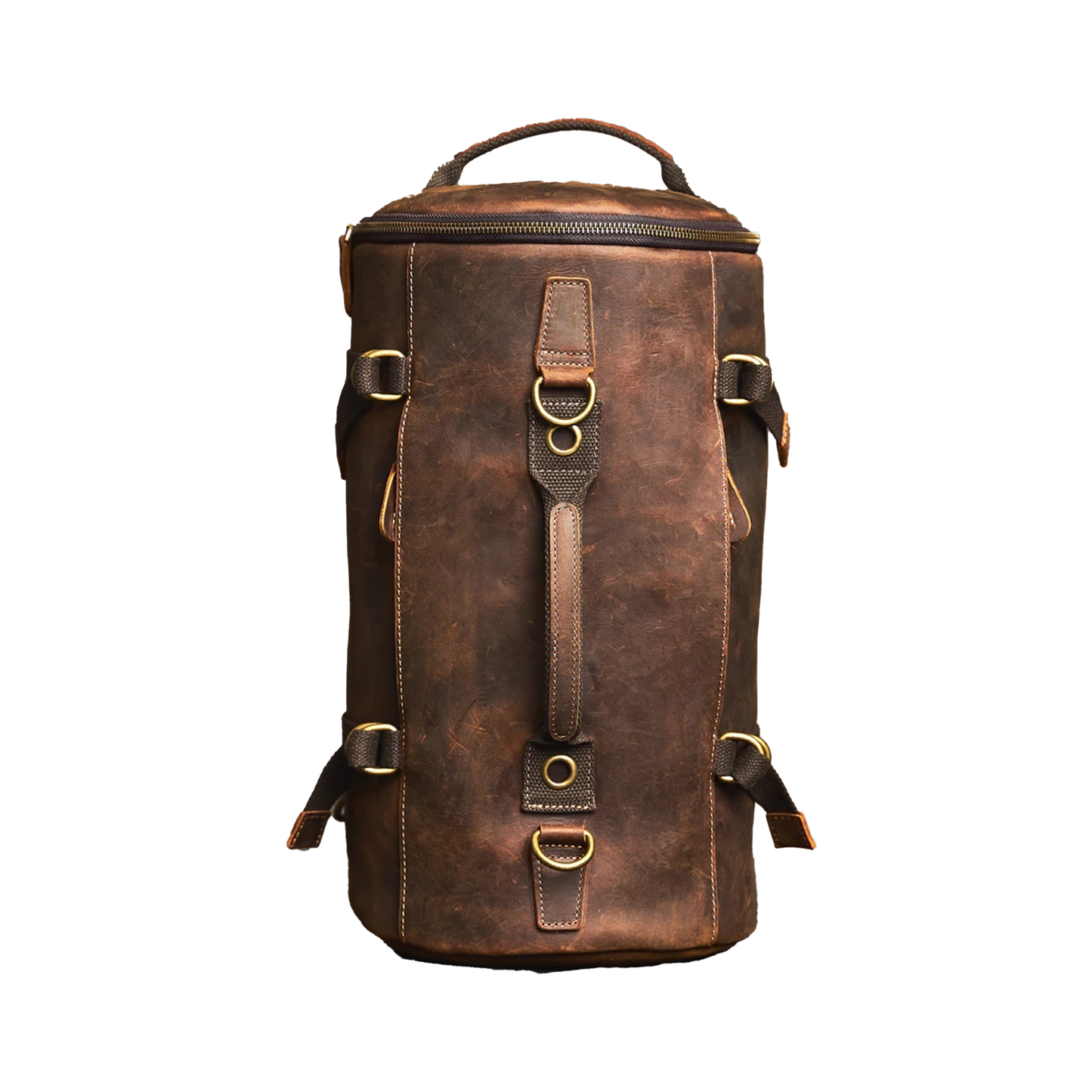 Travel Bag : Leather Vintage Coffee Duffel