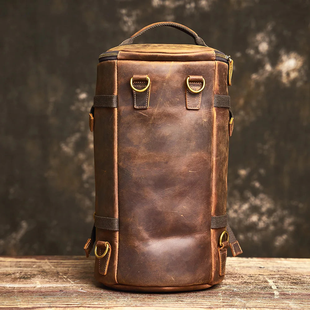 Travel Bag : Leather Vintage Coffee Duffel