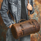 Travel Bag : Leather Vintage Coffee Duffel