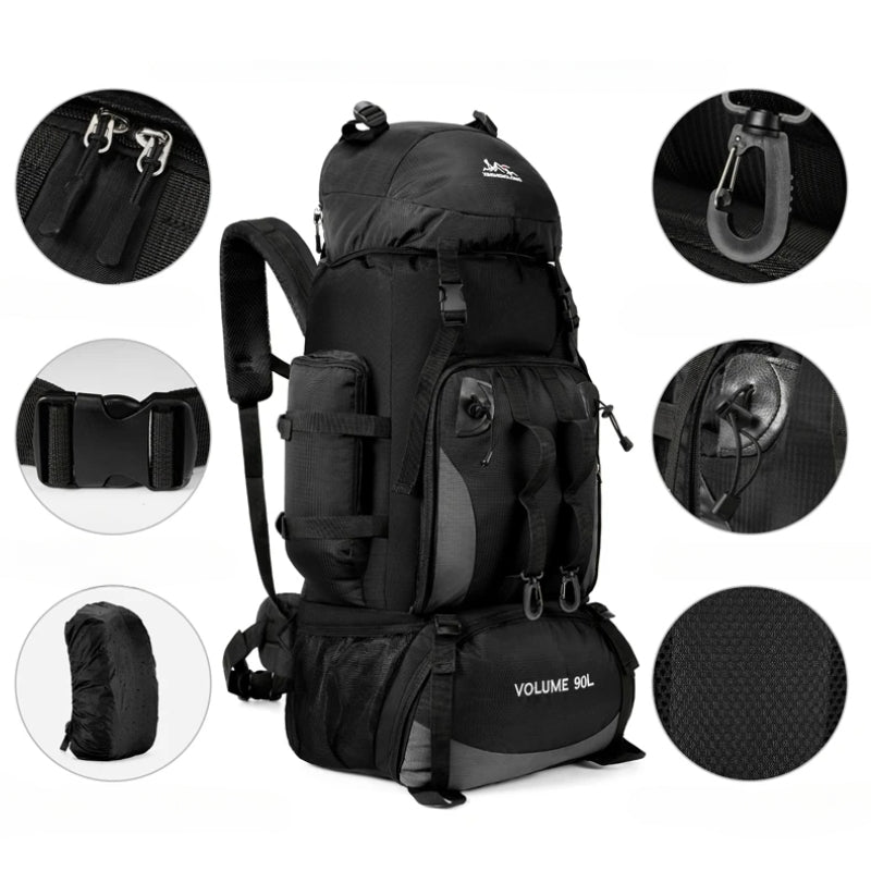 Hiking Backpack 90L: Large Waterproof Outdoor Rucksack for Trekking & Camping