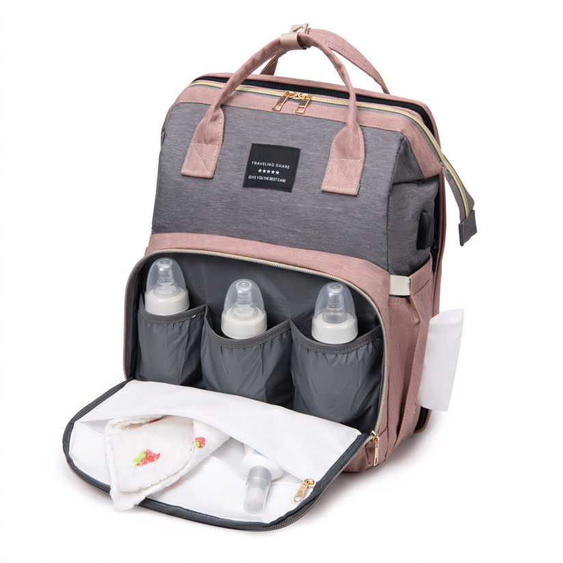 Nappy Bag - with Built-in Travel Cot  the 2-in-1 Solution