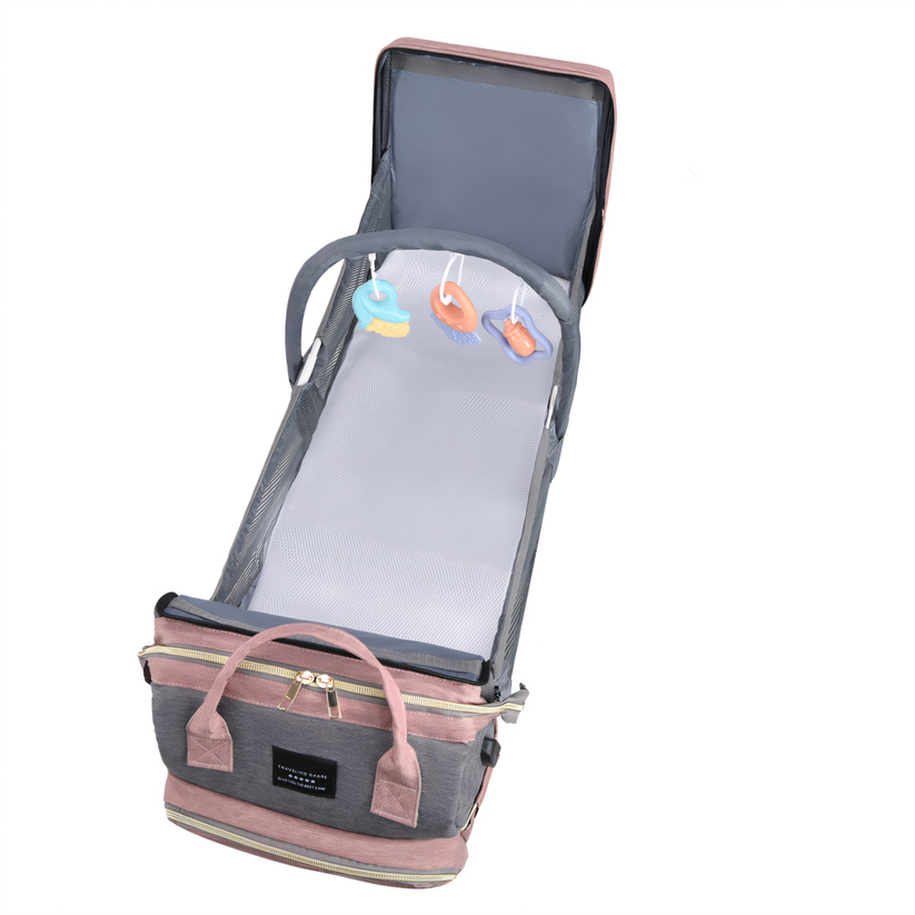 Nappy Bag - with Built-in Travel Cot  the 2-in-1 Solution